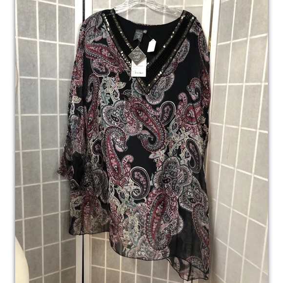 Moda Seta, Blouse, multicolor, long, new, SizeM.: - Picture 4 of 12